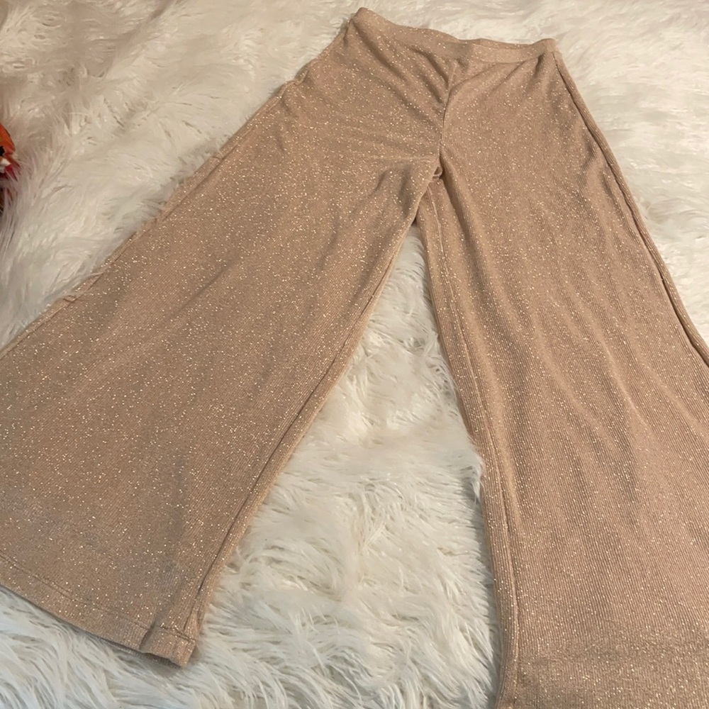 Gold/champagne M sparkle pants